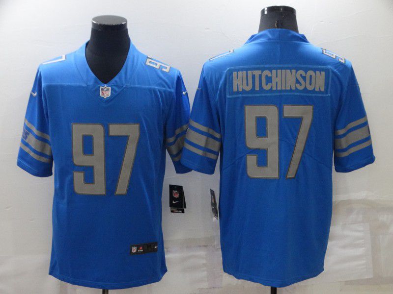Men Detroit Lions 97 Hutchinson Blue 2022 Nike Limited Vapor Untouchable NFL Jersey